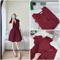 ✨ Dam169- Váy đỏ cạp chun eo dáng xoè tùng 2 lớp