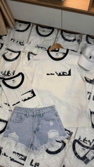 A580-Áo thun trắng chữ đen hàng hịn tem gáy xuất