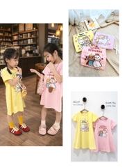 BT869-ComBo3 váy suông cộc tay cho bé gái 8-26kg