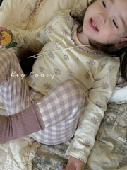 CB341- Combo 3 bộ thun dài tay màu tím bé gái