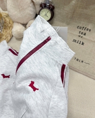 BT756- Bộ nỉ haida khoá kéo màu xám cho bé trai 9-25kg