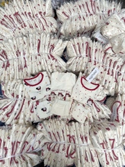 CB311- Combo 3 bộ trắng bi viền đỏ bé gái mix legging chất cotton