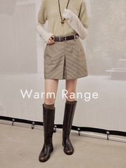 Quan081- Quần dạ kẻ nâu li trước dáng short