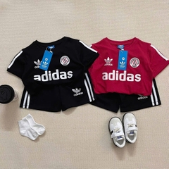 BT328-Bộ ĐÁT chữ 3 màu áo cotton mix quần cua