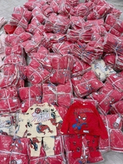 Bt677- Combo 2 bộ nhện đỏ- be chất cotton zip