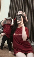 A174-Áo đỏ đỏ   TẾT ƠI full size gia đình chất cotton đep