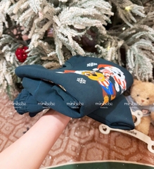 bt777- Bộ Noel xanh rêu chất nỉ bông ấm in chuẩn