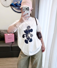 A507-Áo thun suông trắng mickey