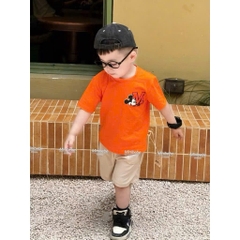 bt571- Bộ mcikey cam quần cua tổ ong màu be