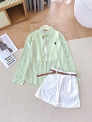 set609- set 4 kèm sơ mi mix cùng quần short + áo tặng belt 4 màu