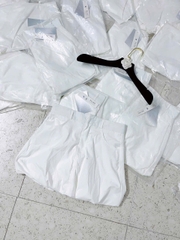 Cv012- Chân váy kaki màu trắng dáng bí cạp cúc