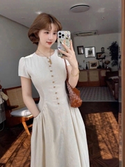 Dam177- Váy lien dài cúc dọc thân túi hông