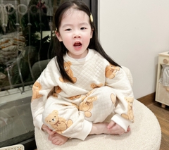 BN95- Bộ nỉ trần bông GẤU NƠ trẻ em VNXK