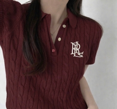 A547- Áo len thừng chữ B màu đỏ rượu full tem cao cấp