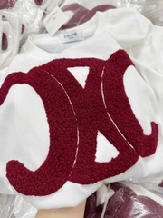 A190-Áo thun suông trắng thêu nổi