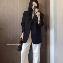 A770- Áo blazer đen xám đủ túi BNBb