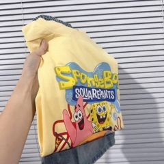 SET691- Bộ áo phông BỌt BIỂN mix quần jeans ngố rách gấu