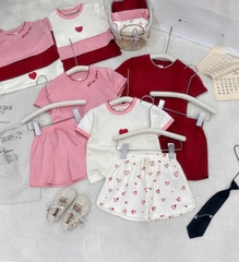 Bt783-Set 3 bộ cộc tay hồng bé gái 9-25kg