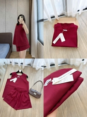 Set958- Set đũi lien sát nách đỏ cộc có cúc lưng