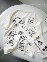 A511-Áo thun 3 MICKEY trắng in ngực in lưng