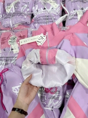 BN110-Bộ gió lót nỉ dài tay bé gái BABIE hồng tím