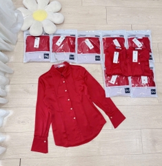 ☘️  A167-ÁO SƠ MI LỤA ĐỎ CỔ DÀI 🌺