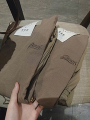 SET482-Set bộ chữ thêu BAD tăm nhung màu nâu quần bom