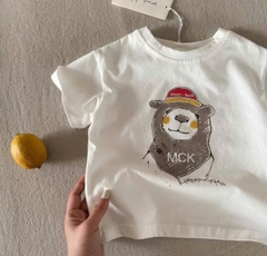 CB400-Combo 4 áo thun cộc tay gấu 4 màu vàng than trắng kẻ