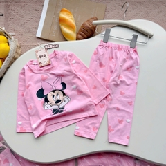 BT1004- Set 2 bộ thun dài tay MINIE hồng nâu cho bé gái