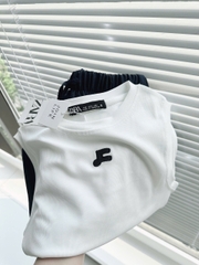 ☘️SET495- SET QUẦN SUÔNG DÂY DÚT MIX ÁO TĂM LẠNH 🌿