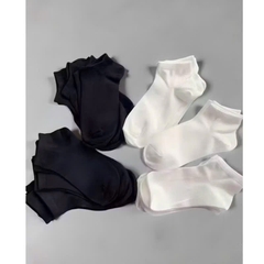 TatUNI-CB 10 đôi tất cổ ngắn màu đen-trắng-ghi