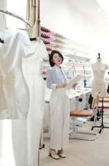 A201-Áo sơ mi kẻ xanh cổ thêu tay hàng thiết kế