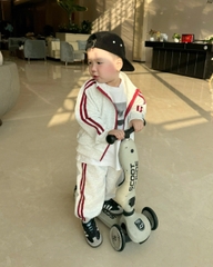 BT756- Bộ nỉ haida khoá kéo màu xám cho bé trai 9-25kg