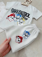 bT569- Bộ Chó cứu hộ màu ghi áo coton quần nỉ mì