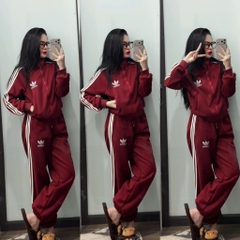 set827- Set nỉ hai da ADD màu đỏ khoá kéo