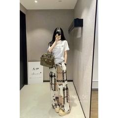 💝 SET464- SET BRR QUẦN XUÔNG KẺ mix áo trắng