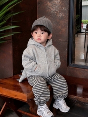 Bt1050-Bộ nỉ KHỦNG LONG đuôi nhồi bông màu xám tem minibbebe