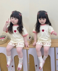 Bt783-Set 3 bộ cộc tay hồng bé gái 9-25kg