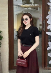 Set728- Set công sở áo tắm cổ ren phối chân váy midi dài