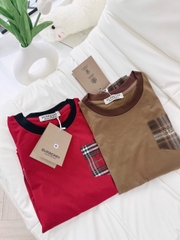 SET475_Set mặc nhà áo thun cotton phối quần kẻ ống rộng