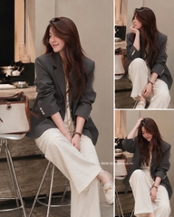A770- Áo blazer đen xám đủ túi BNBb