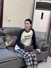 Set1050- Set áo thun forever phối quần suông kẻ