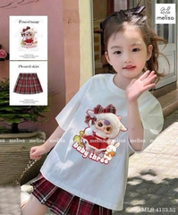 SIZE ĐẠI -BT248-SET áo BB3 mix CV kẻ bé gái có lót quần