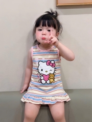 BT953- Combo 2 váy suông sát nách bé gái