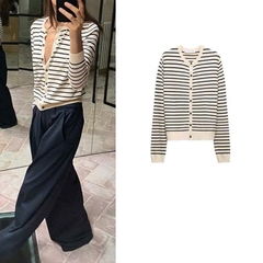 A362- Cặp áo len kẻ ngang gồm 1 áo - 1 CDG hàng full tem dày dặn