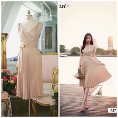 Đầm lụa ly chân màu NUDE