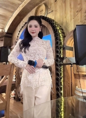 A152- 🌺 ÁO REN LÁ LÓT LƯỚI CHÂN REN 3 LỚP ☘️