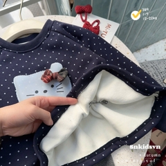 KEM TUI - BT785-Bộ PEPUM BI kitty nỉ lót bông quần legging đính nơ
