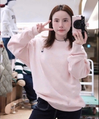A400- Áo nỉ hoodie gấu hồng và be