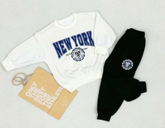 BN145-(8-27kg) Bộ thu đông bé trai dài tay nỉ da cá NY trắng đen VNXK